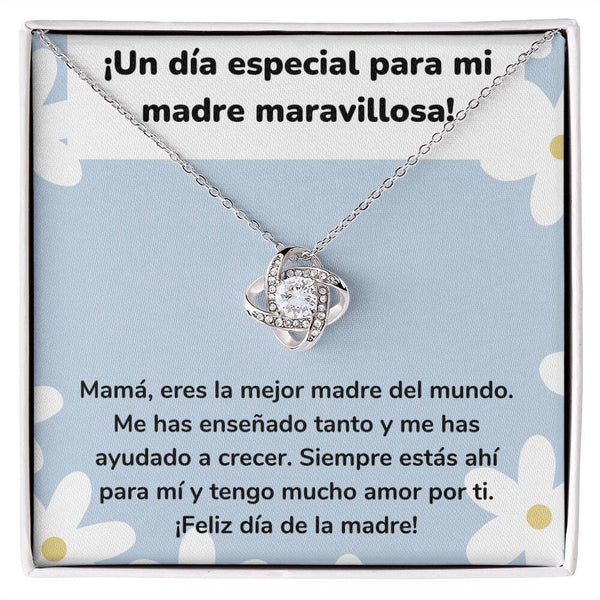 ¡Un día especial para mi madre maravillosa! Collar Para Mamá Nudo de Amor (LoveKnot) Jewelry/LoveKnot Acabado en oro blanco de 14 k Cajita Estándar (GRATIS) 