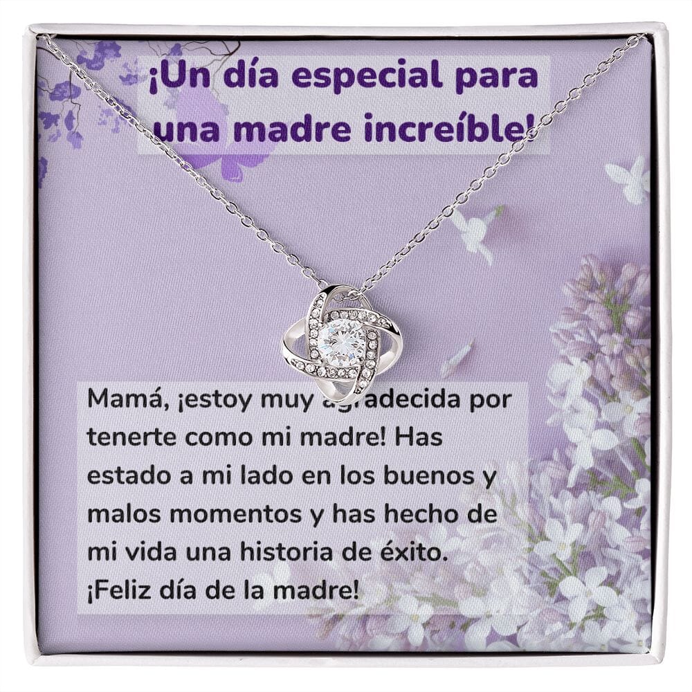 ¡Un día especial para una madre increíble! Collar Para Mamá Nudo de Amor (LoveKnot) Jewelry/LoveKnot Acabado en oro blanco de 14 k Cajita Estándar (GRATIS) 