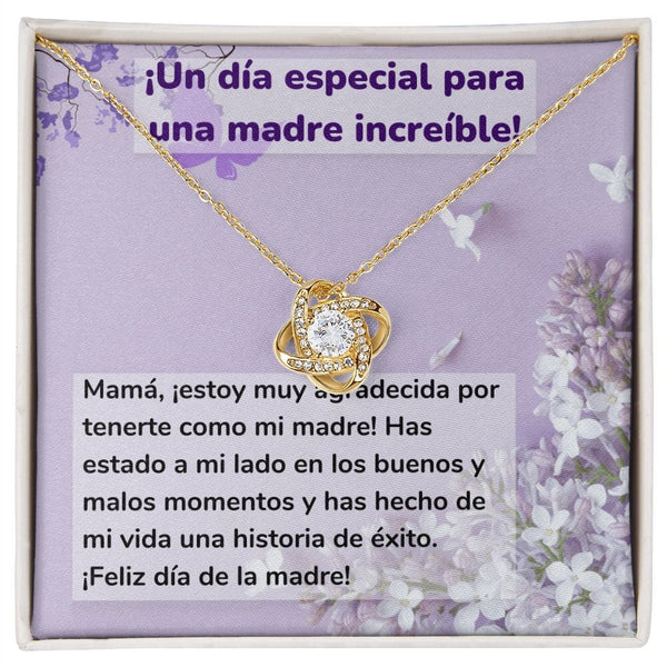 ¡Un día especial para una madre increíble! Collar Para Mamá Nudo de Amor (LoveKnot) Jewelry ShineOn Fulfillment Acabado en Oro Amarillo de 18 quilates Cajita Estándar (GRATIS) 