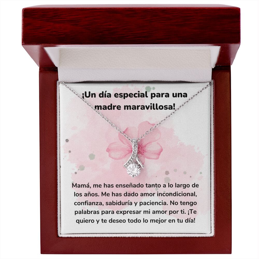 ¡Un día especial para una madre maravillosa! Collar Belleza Seductora (Alluring Beauty) Para Mamá Jewelry/AlluringBeauty Acabado en oro blanco de 14 k Luxury Box 