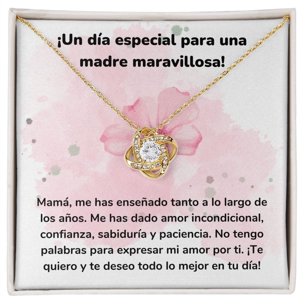 ¡Un día especial para una madre maravillosa! Collar Para Mamá Nudo de Amor (LoveKnot) Jewelry/LoveKnot Acabado en Oro Amarillo de 18 quilates Cajita Estándar (GRATIS) 