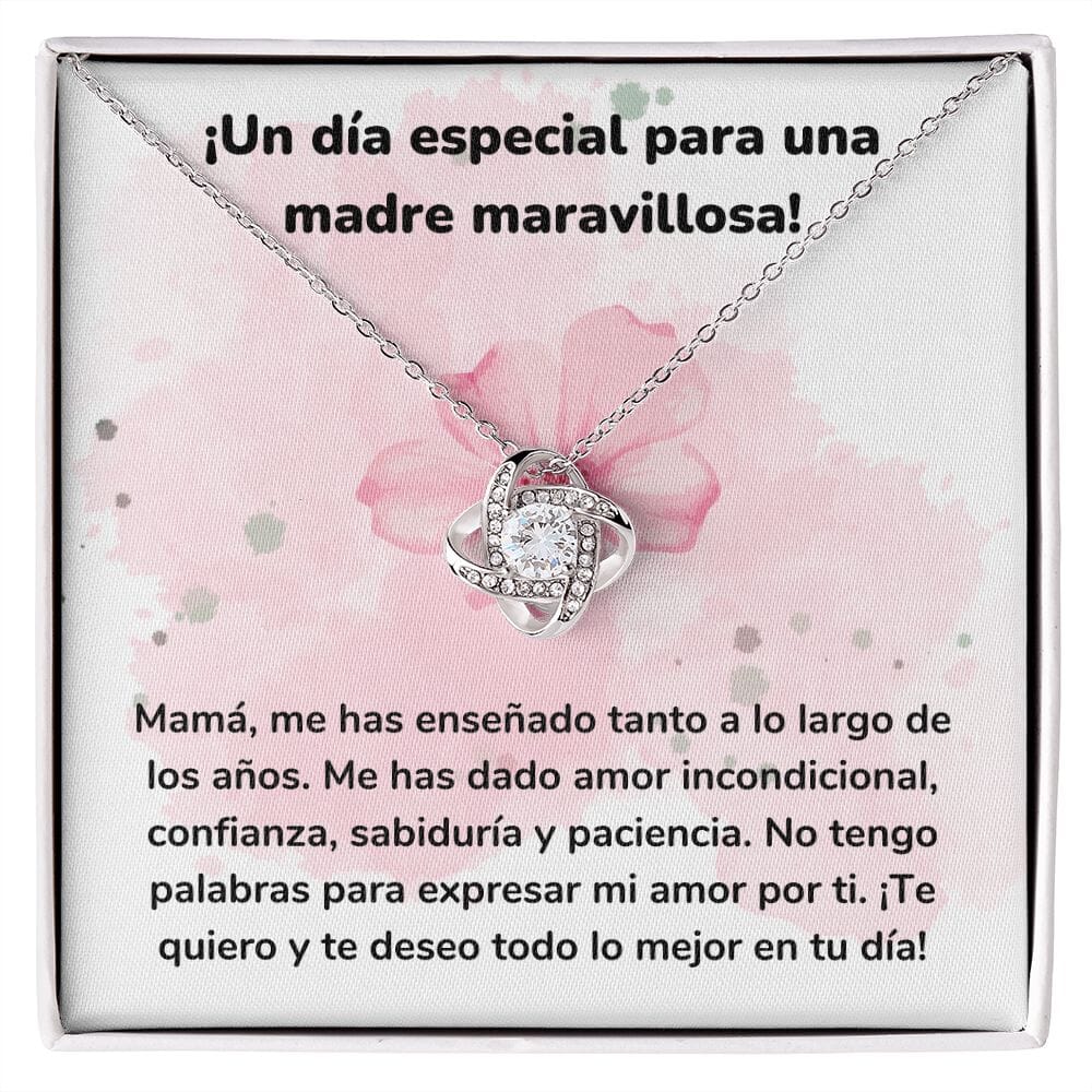 ¡Un día especial para una madre maravillosa! Collar Para Mamá Nudo de Amor (LoveKnot) Jewelry ShineOn Fulfillment Acabado en oro blanco de 14 k Cajita Estándar (GRATIS) 