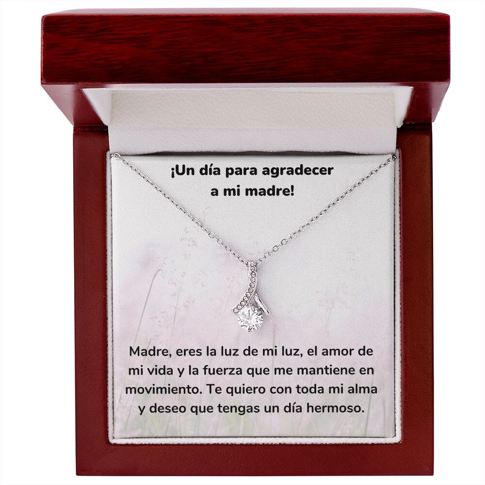¡Un día para agradecer a mi madre! Collar Belleza Seductora (Alluring Beauty) Para Mamá Jewelry/AlluringBeauty Acabado en oro blanco de 14 k Luxury Box 
