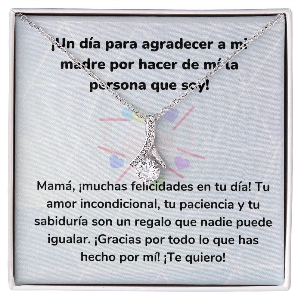 ¡Un día para agradecer a mi madre por hacer de mí la persona que soy! Collar Belleza Seductora (Alluring Beauty) Para Mamá Jewelry/AlluringBeauty Acabado en oro blanco de 14 k Standard Box 
