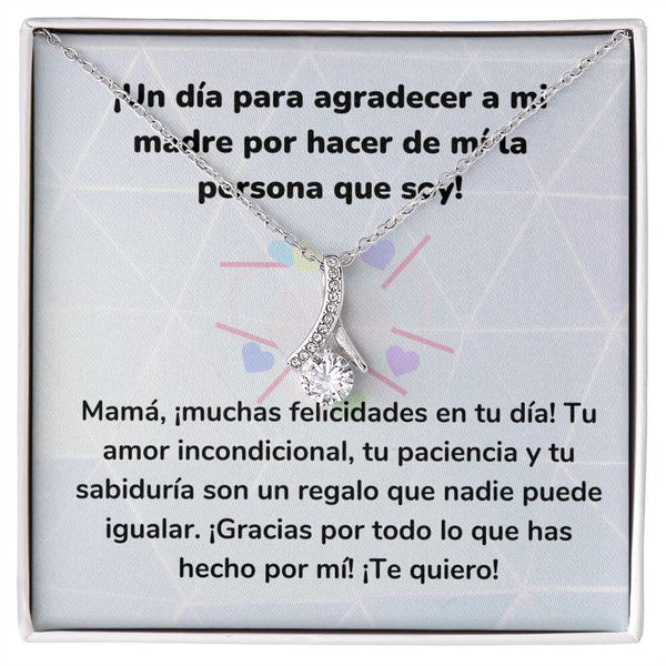 ¡Un día para agradecer a mi madre por hacer de mí la persona que soy! Collar Belleza Seductora (Alluring Beauty) Para Mamá Jewelry/AlluringBeauty Acabado en oro blanco de 14 k Standard Box 