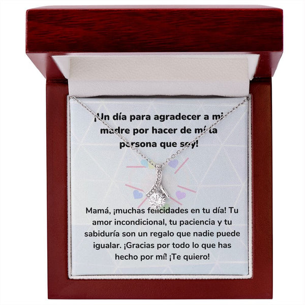 ¡Un día para agradecer a mi madre por hacer de mí la persona que soy! Collar Belleza Seductora (Alluring Beauty) Para Mamá Jewelry/AlluringBeauty Acabado en oro blanco de 14 k Luxury Box 