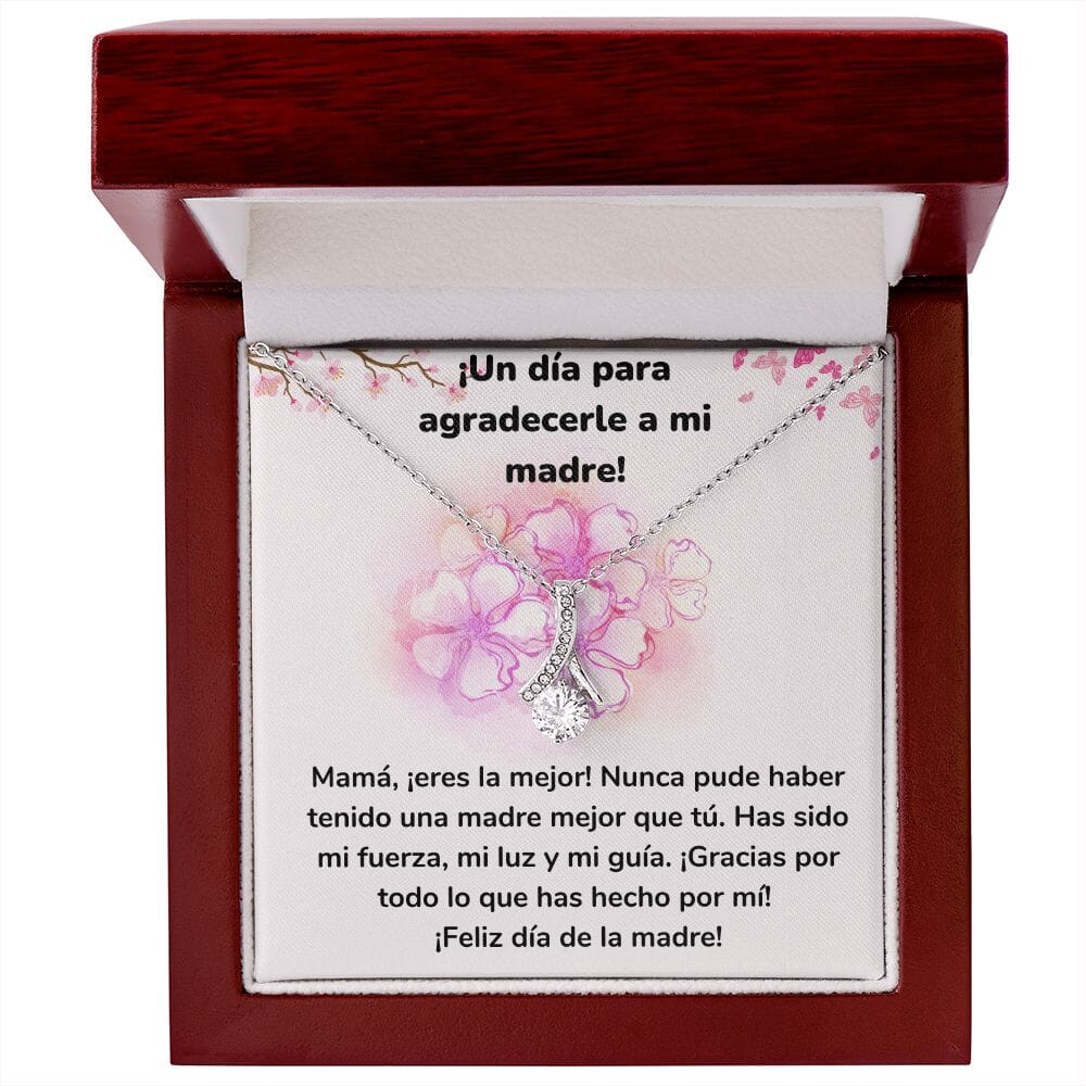¡Un día para agradecerle a mi madre! Collar Belleza Seductora (Alluring Beauty) Para Mamá Jewelry/AlluringBeauty Acabado en oro blanco de 14 k Luxury Box 