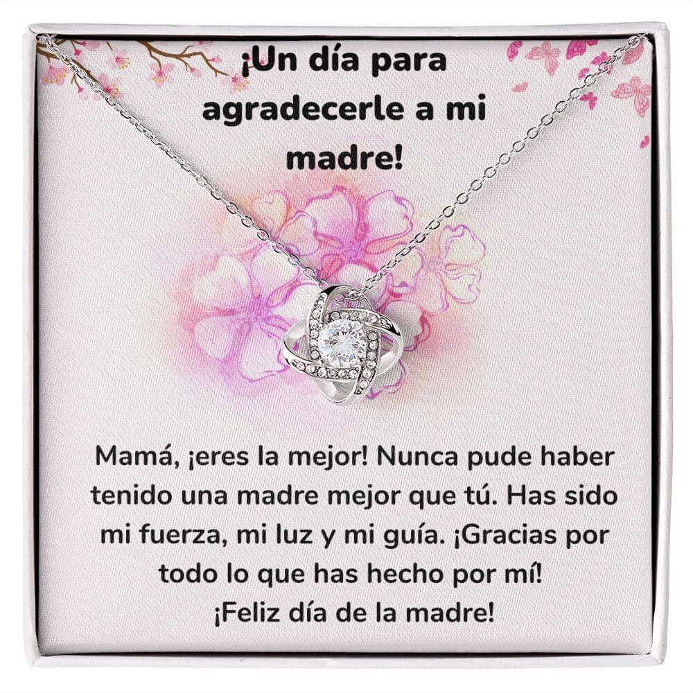 ¡Un día para agradecerle a mi madre! Collar Para Mamá Nudo de Amor (LoveKnot) Jewelry ShineOn Fulfillment Acabado en oro blanco de 14 k Cajita Estándar (GRATIS) 