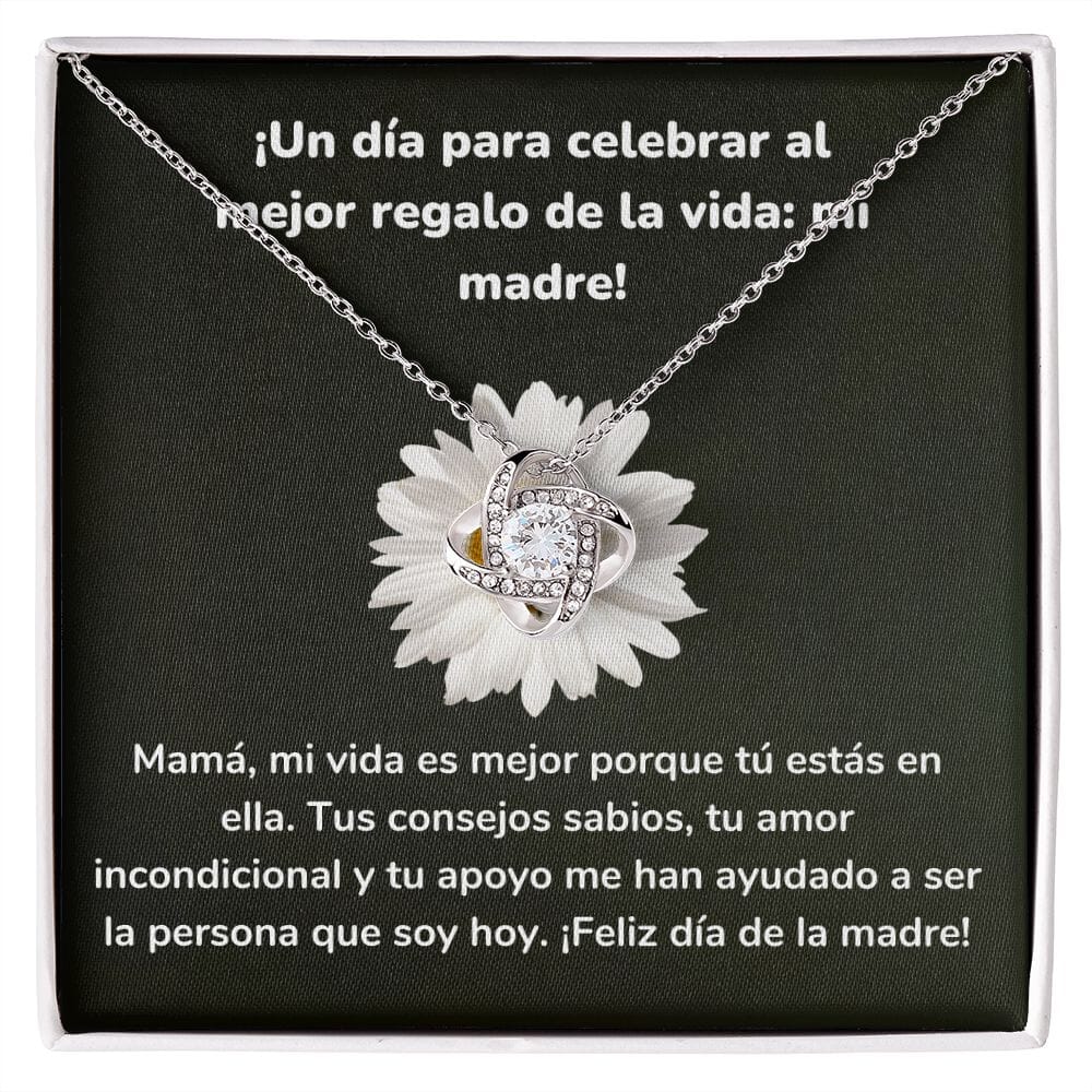 ¡Un día para celebrar al mejor regalo de la vida: mi madre! Collar Para Mamá Nudo de Amor (LoveKnot) Jewelry/LoveKnot Acabado en oro blanco de 14 k Cajita Estándar (GRATIS) 