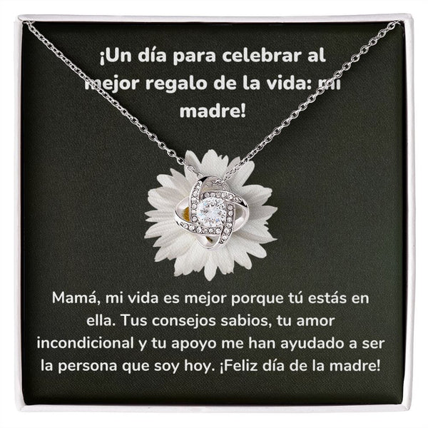 ¡Un día para celebrar al mejor regalo de la vida: mi madre! Collar Para Mamá Nudo de Amor (LoveKnot) Jewelry/LoveKnot Acabado en oro blanco de 14 k Cajita Estándar (GRATIS) 