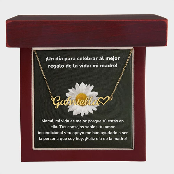¡Un día para celebrar al mejor regalo de la vida: mi madre! - Collar Personalizado Con Nombre Corazón - Mamá Jewelry/NameNecklaceHeart ShineOn Fulfillment 