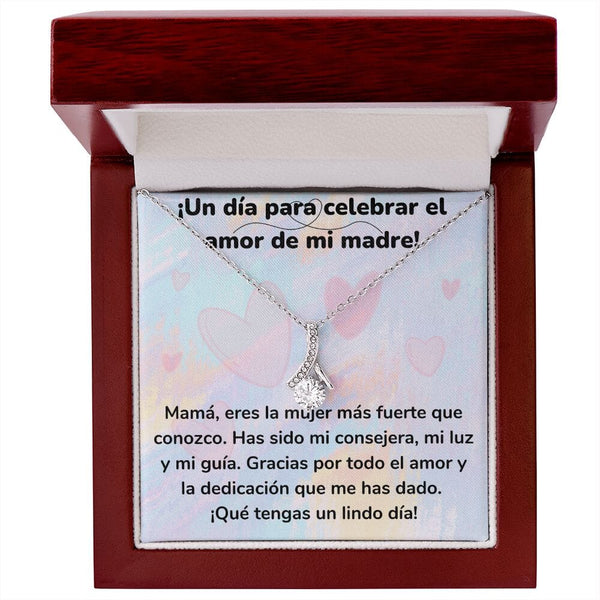 ¡Un día para celebrar el amor de mi madre! Collar Belleza Seductora (Alluring Beauty) Para Mamá Jewelry/AlluringBeauty Acabado en oro blanco de 14 k Luxury Box 