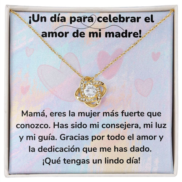 ¡Un día para celebrar el amor de mi madre! Collar Para Mamá Nudo de Amor (LoveKnot) Jewelry/LoveKnot Acabado en Oro Amarillo de 18 quilates Cajita Estándar (GRATIS) 