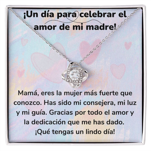 ¡Un día para celebrar el amor de mi madre! Collar Para Mamá Nudo de Amor (LoveKnot) Jewelry/LoveKnot Acabado en oro blanco de 14 k Cajita Estándar (GRATIS) 