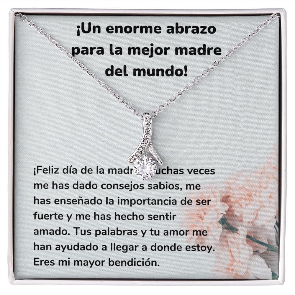 ¡Un enorme abrazo para la mejor madre del mundo! Collar Belleza Seductora (Alluring Beauty) Para Mamá Jewelry/AlluringBeauty Acabado en oro blanco de 14 k Standard Box 
