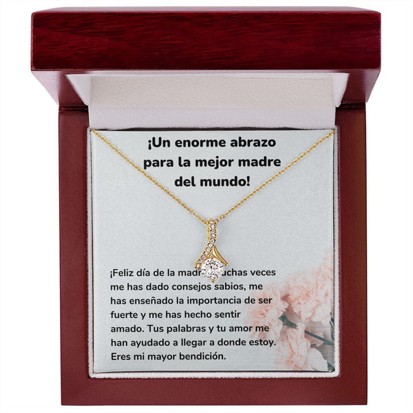 ¡Un enorme abrazo para la mejor madre del mundo! Collar Belleza Seductora (Alluring Beauty) Para Mamá Jewelry/AlluringBeauty Acabado en Oro Amarillo de 18 quilates Luxury Box 