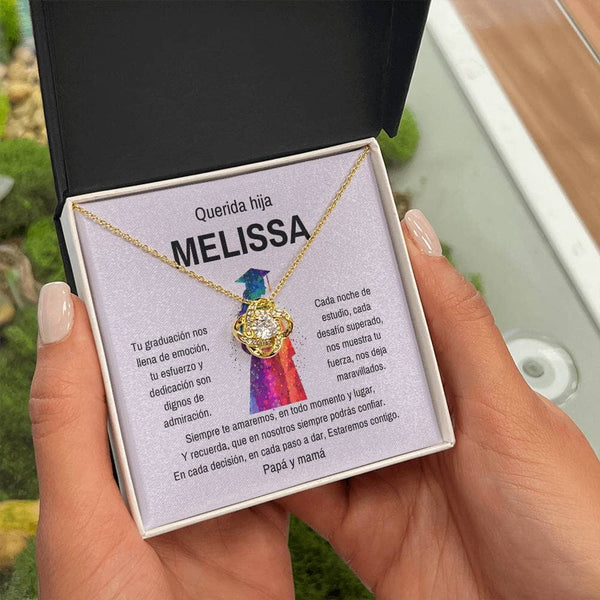 Un Lazo Eterno de Amor y Orgullo: El Colgante Nudo de Amor para Celebrar Su Graduación Jewelry/LoveKnot 18K Yellow Gold Finish Standard Box 