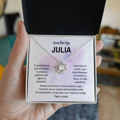 Un Lazo Eterno de Amor y Orgullo: El Collar de Nudo de Amor para Celebrar su Graduación Jewelry/LoveKnot 14K White Gold Finish Standard Box 