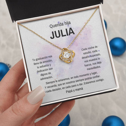 Un Lazo Eterno de Amor y Orgullo: El Collar de Nudo de Amor para Celebrar su Graduación Jewelry/LoveKnot 18K Yellow Gold Finish Standard Box 