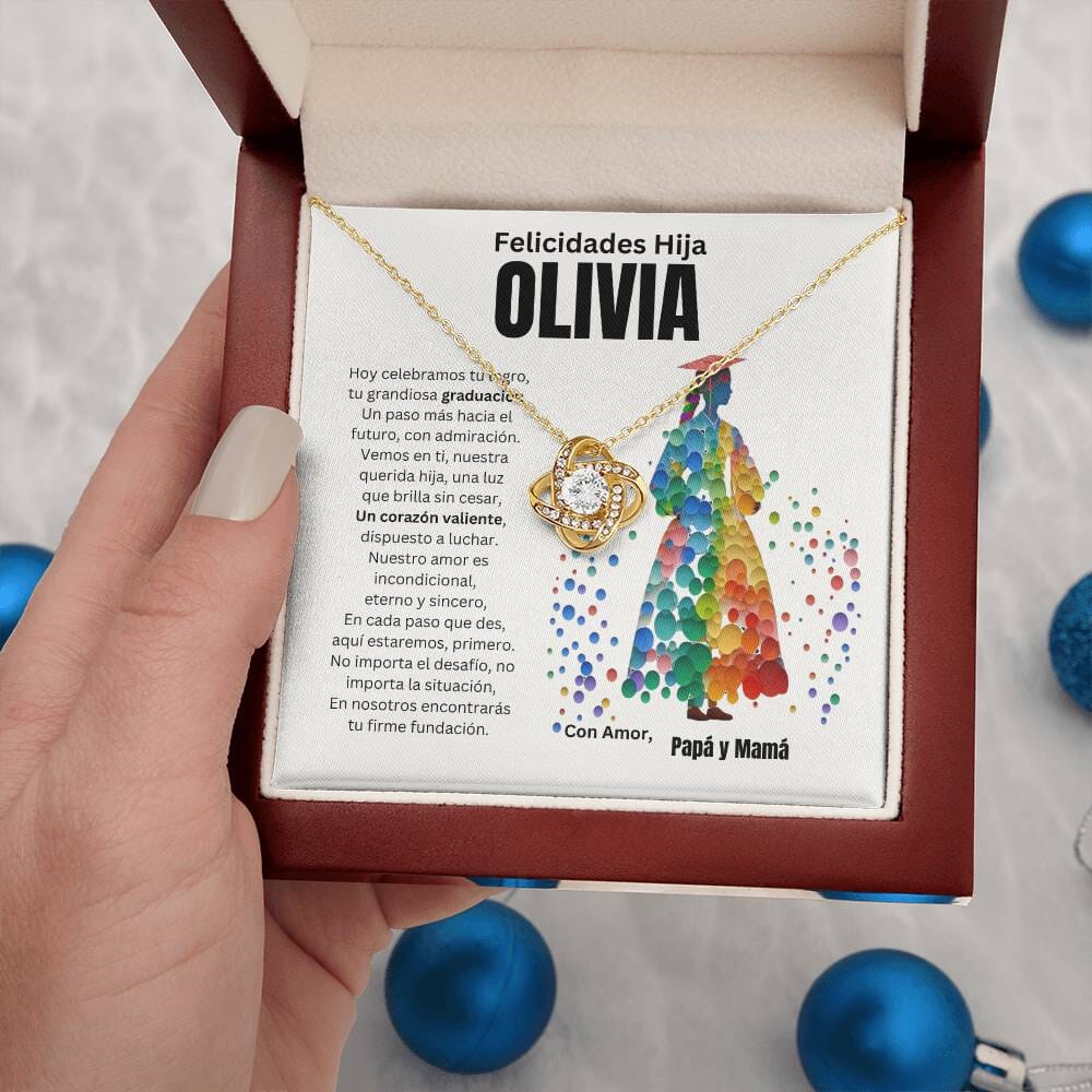 Un Lazo Eterno: El Collar de Nudo de Amor para Celebrar el Brillo de Tu Graduada Jewelry/LoveKnot Acabado en Oro Amarillo de 18 quilates Luxury Box 