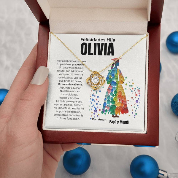 Un Lazo Eterno: El Collar de Nudo de Amor para Celebrar el Brillo de Tu Graduada Jewelry/LoveKnot Acabado en Oro Amarillo de 18 quilates Luxury Box 