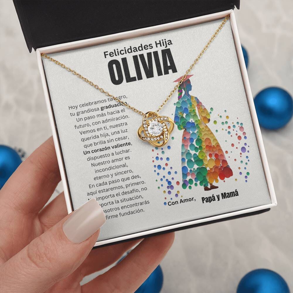 Un Lazo Eterno: El Collar de Nudo de Amor para Celebrar el Brillo de Tu Graduada Jewelry/LoveKnot Acabado en Oro Amarillo de 18 quilates Standard Box 