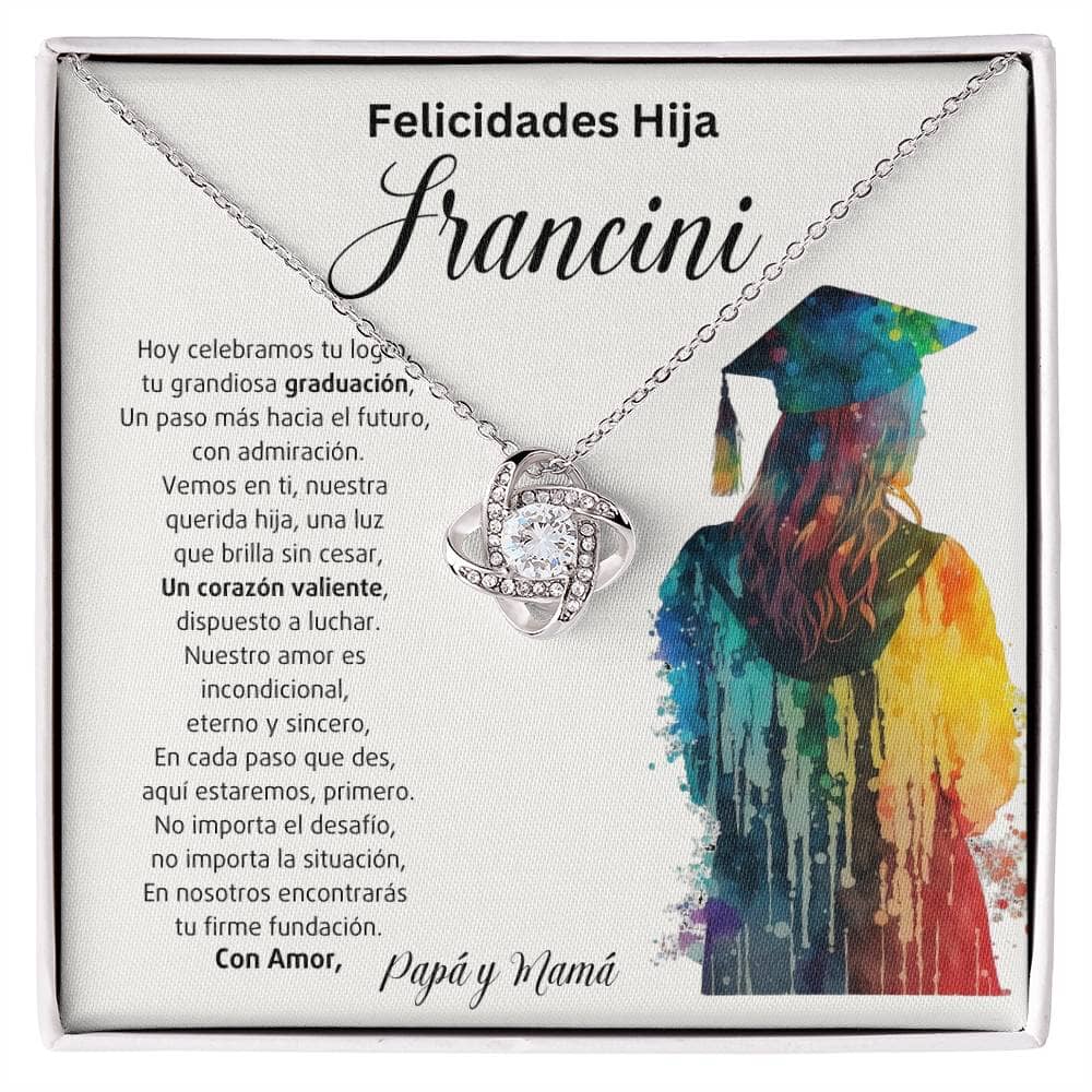 Un Nudo de Amor Eterno: Celebrando Tu Graduación y Nuestro Orgullo Infinito Jewelry/LoveKnot 