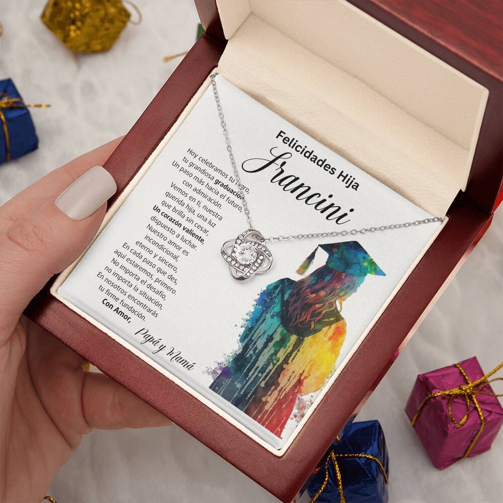 Un Nudo de Amor Eterno: Celebrando Tu Graduación y Nuestro Orgullo Infinito Jewelry/LoveKnot Acabado en oro blanco de 14 k Luxury Box 