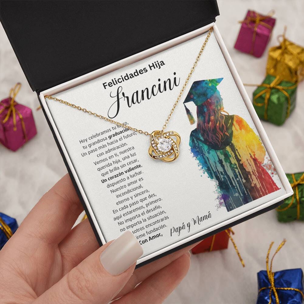 Un Nudo de Amor Eterno: Celebrando Tu Graduación y Nuestro Orgullo Infinito Jewelry/LoveKnot Acabado en Oro Amarillo de 18 quilates Standard Box 