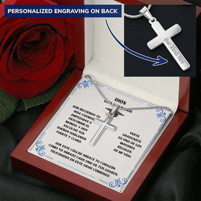 Un Nuevo Comienzo Bajo la Guía de Dios – Cruz Personalizada de Graduación Jewelry 