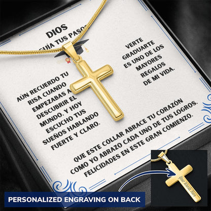Un Nuevo Comienzo Bajo la Guía de Dios – Cruz Personalizada de Graduación Jewelry 