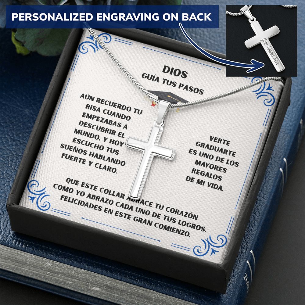 Un Nuevo Comienzo Bajo la Guía de Dios – Cruz Personalizada de Graduación Jewelry 