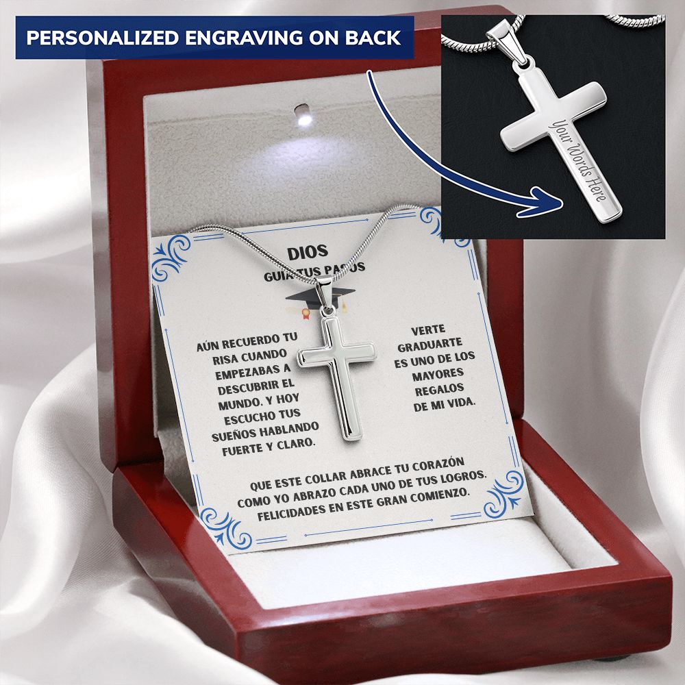 Un Nuevo Comienzo Bajo la Guía de Dios – Cruz Personalizada de Graduación Jewelry 
