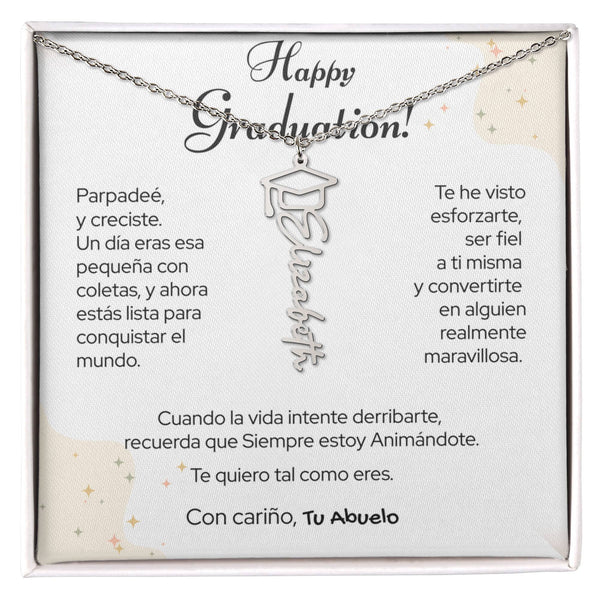 Un Recuerdo para Toda la Vida – Collar de Graduación Personalizado con Nombre (Para: Nieta, Hija, Sobrina, Hermana, Prima, Amiga) Jewelry/NameNecklaceHeart Acero inoxidable pulido Caja de regalo incluida 