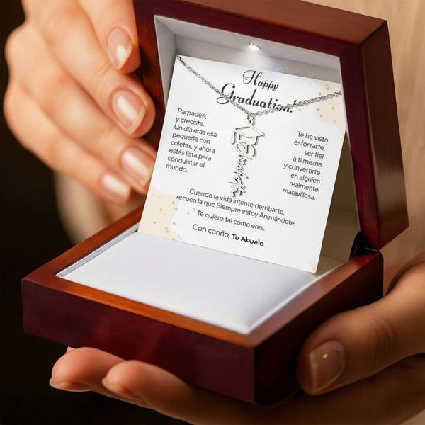 Un Recuerdo para Toda la Vida – Collar de Graduación Personalizado con Nombre (Para: Nieta, Hija, Sobrina, Hermana, Prima, Amiga) Jewelry/NameNecklaceHeart 