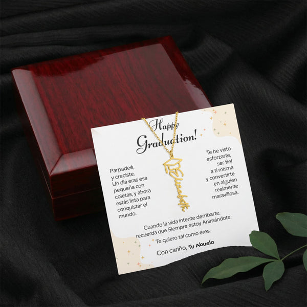 Un Recuerdo para Toda la Vida – Collar de Graduación Personalizado con Nombre (Para: Nieta, Hija, Sobrina, Hermana, Prima, Amiga) Jewelry/NameNecklaceHeart 