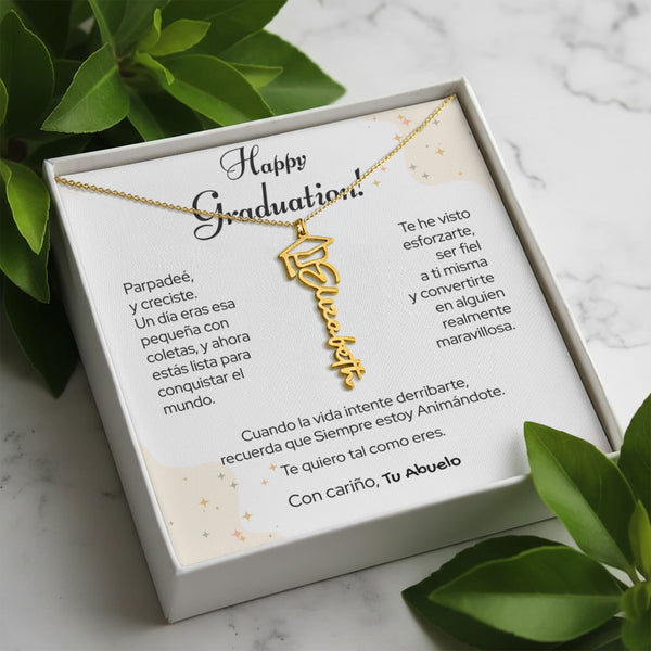 Un Recuerdo para Toda la Vida – Collar de Graduación Personalizado con Nombre (Para: Nieta, Hija, Sobrina, Hermana, Prima, Amiga) Jewelry/NameNecklaceHeart 