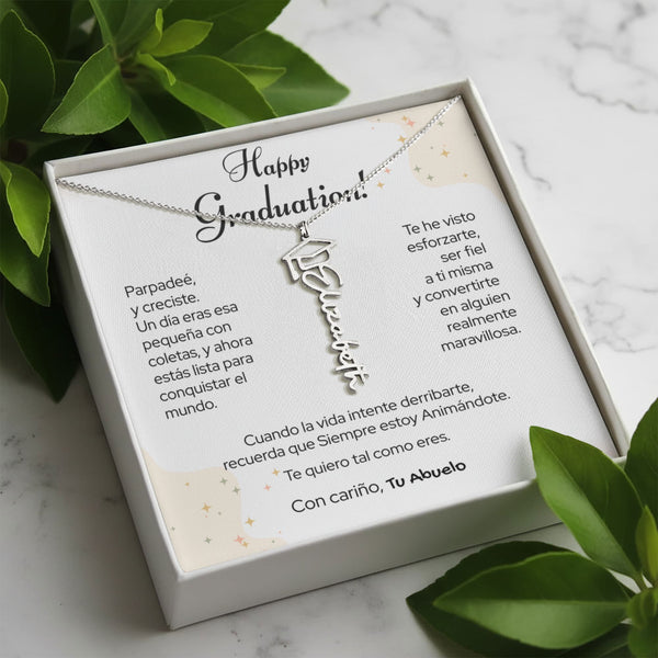 Un Recuerdo para Toda la Vida – Collar de Graduación Personalizado con Nombre (Para: Nieta, Hija, Sobrina, Hermana, Prima, Amiga) Jewelry/NameNecklaceHeart 