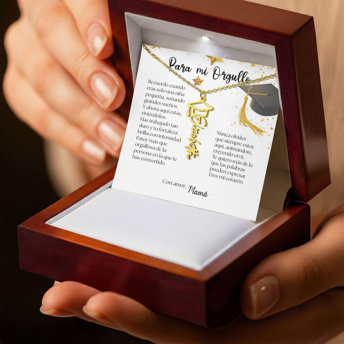 Un Recuerdo que Dura para Siempre - Regalo para Graduación Personalizado Jewelry/NameNecklace 