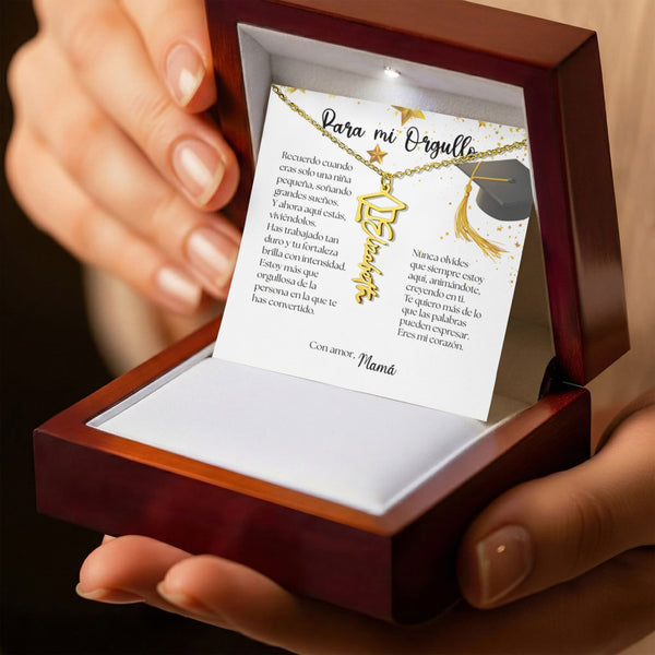 Un Recuerdo que Dura para Siempre - Regalo para Graduación Personalizado Jewelry/NameNecklace 