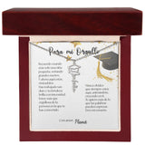 Un Recuerdo que Dura para Siempre - Regalo para Graduación Personalizado Jewelry/NameNecklace Acero inoxidable pulido Caja de Lujo de madera Mahoganny con luz LED 