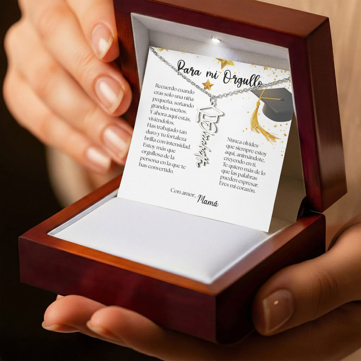 Un Recuerdo que Dura para Siempre - Regalo para Graduación Personalizado Jewelry/NameNecklace 