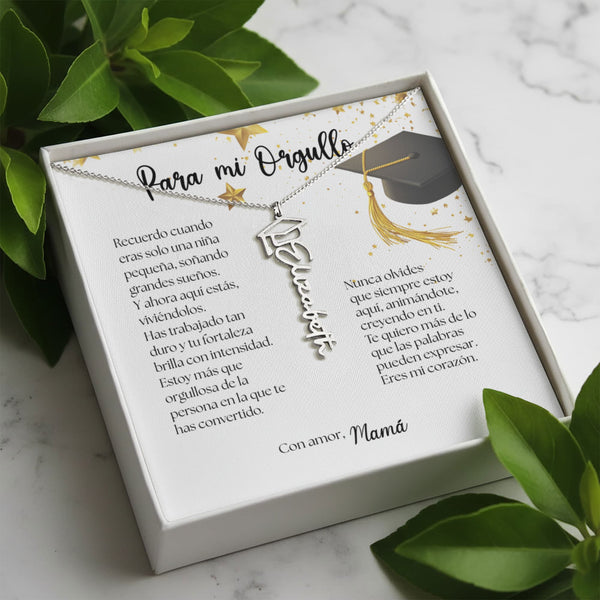 Un Recuerdo que Dura para Siempre - Regalo para Graduación Personalizado Jewelry/NameNecklace 