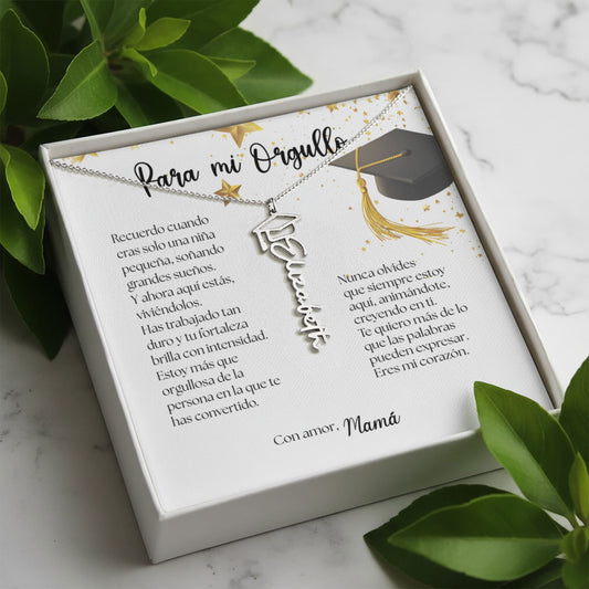 Un Recuerdo que Dura para Siempre - Regalo para Graduación Personalizado Jewelry/NameNecklace 