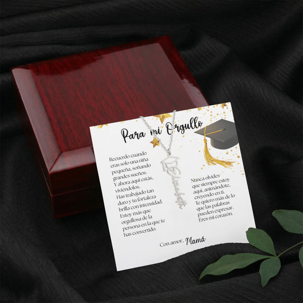 Un Recuerdo que Dura para Siempre - Regalo para Graduación Personalizado Jewelry/NameNecklace 