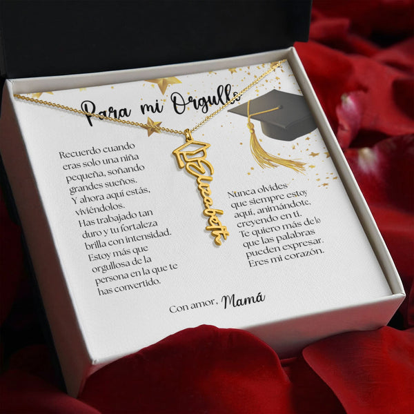 Un Recuerdo que Dura para Siempre - Regalo para Graduación Personalizado Jewelry/NameNecklace 
