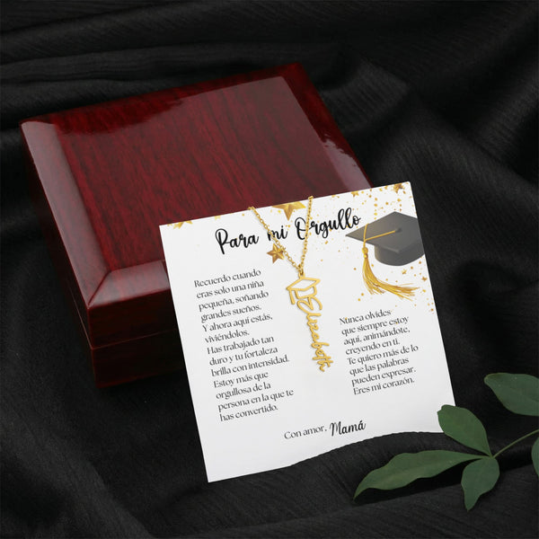 Un Recuerdo que Dura para Siempre - Regalo para Graduación Personalizado Jewelry/NameNecklace 