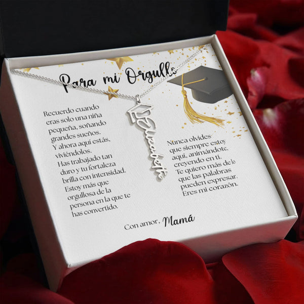 Un Recuerdo que Dura para Siempre - Regalo para Graduación Personalizado Jewelry/NameNecklace 
