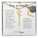 Un Recuerdo que Dura para Siempre - Regalo para Graduación Personalizado Jewelry/NameNecklace Acabado en Oro Amarillo de 18 quilates Caja de regalo incluida 