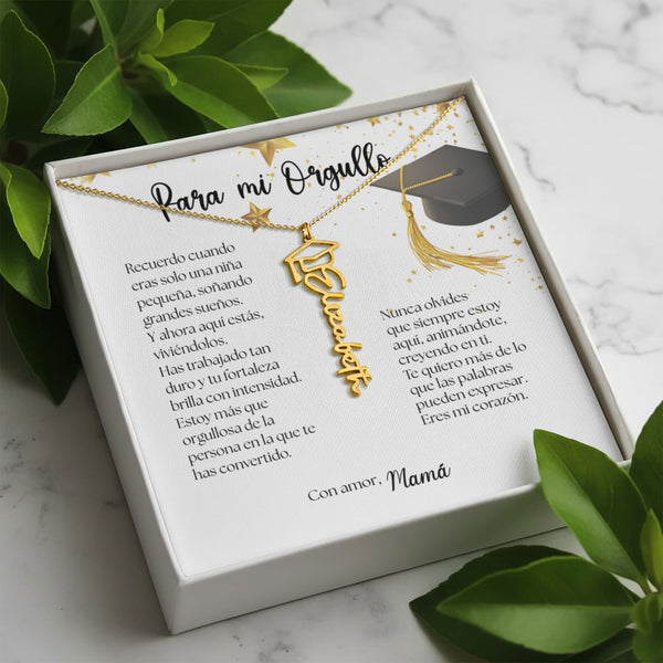 Un Recuerdo que Dura para Siempre - Regalo para Graduación Personalizado Jewelry/NameNecklace 